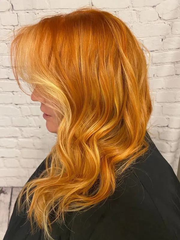 The same copper from the side, the color opening up through the mid lengths